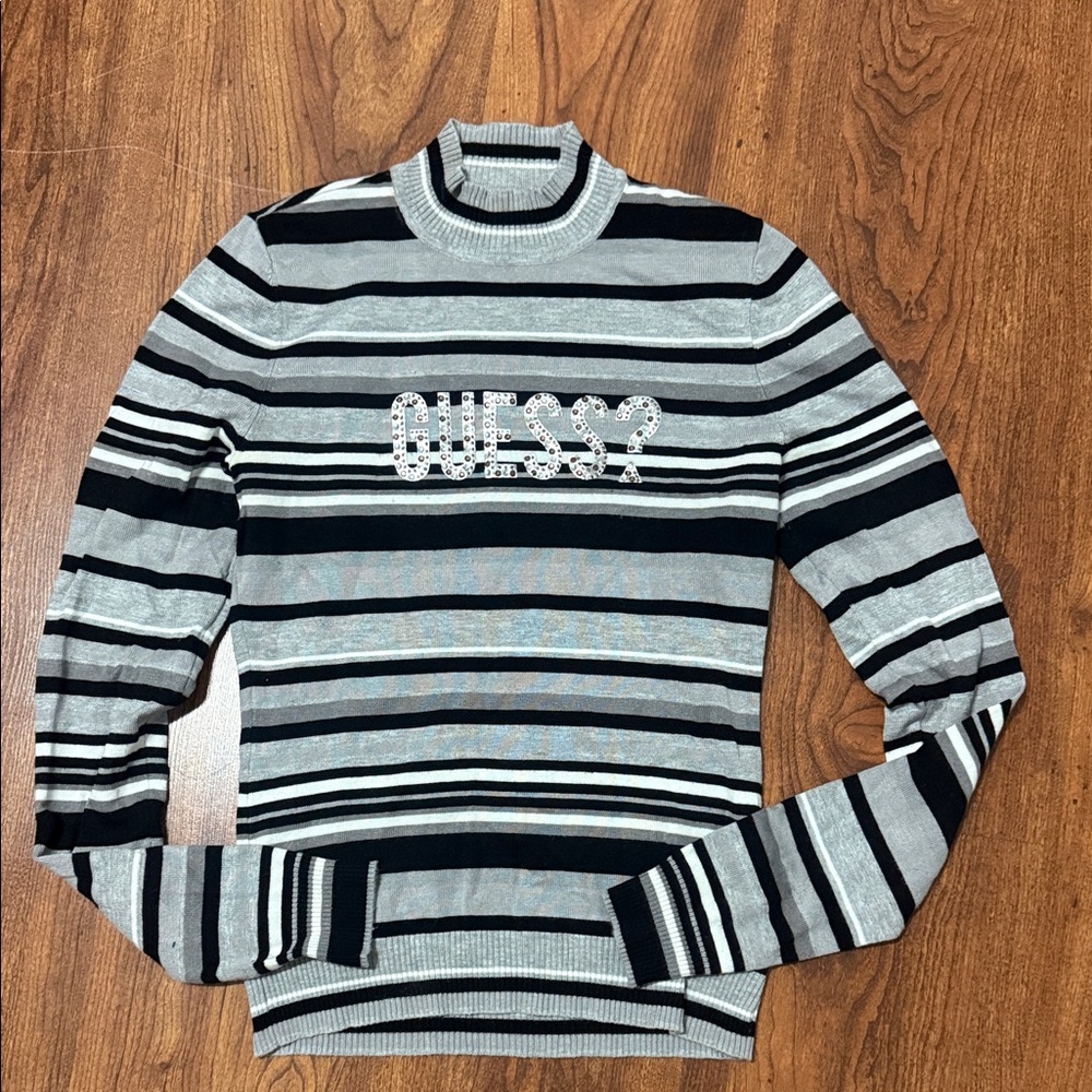 GUESS Striped Gray Sweater